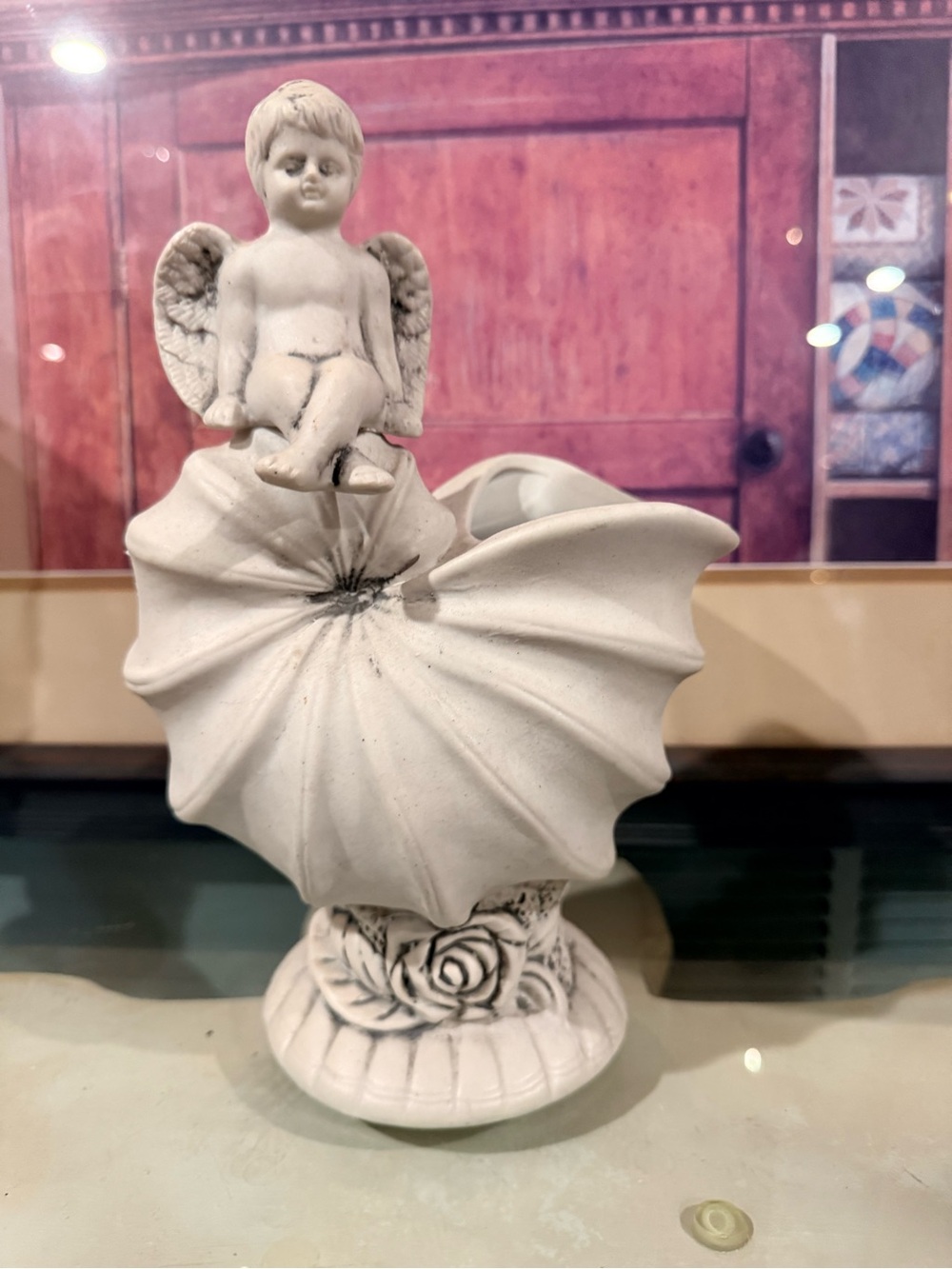 White Cherub Decorative Vase - Home Art Accent